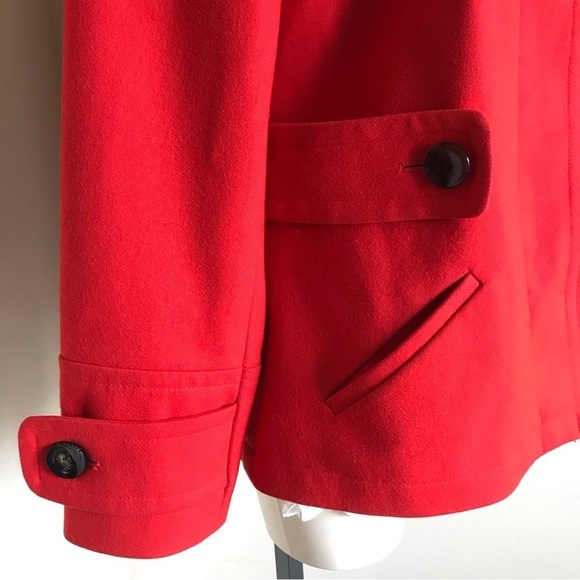 Style & Co Wool Coat Retro Red Size Large - Picture 2 of 8